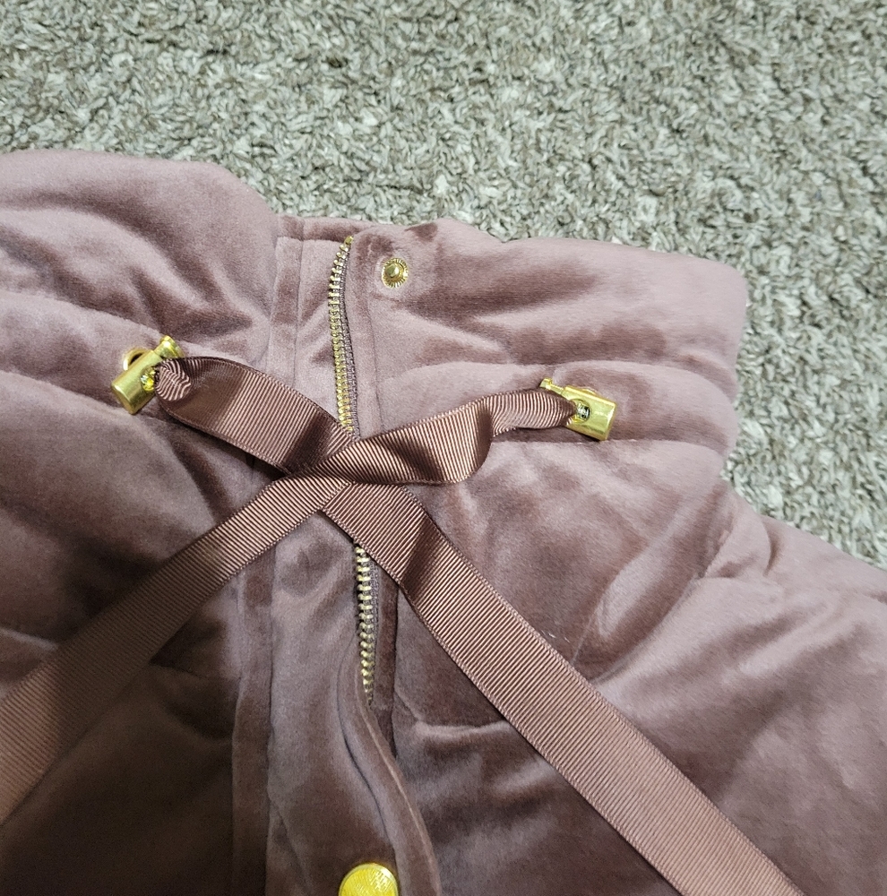 Velvet Puffer Jacket Isaac Mizrahi Small Large - Picture 12 of 16